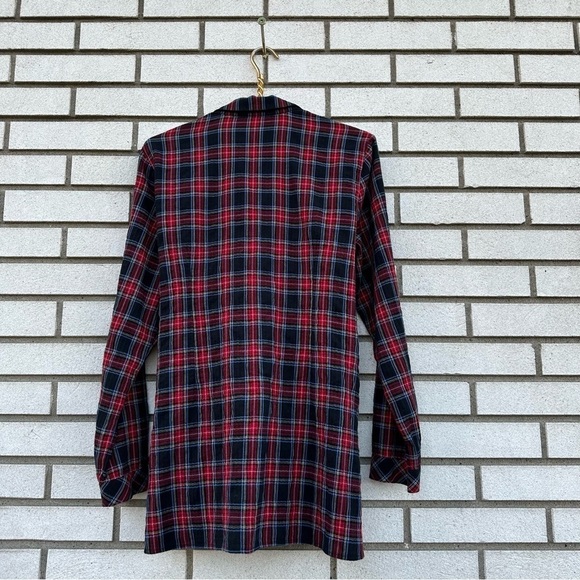 J. Jill Plaid Tie Front Button Up Shirt Red Black - Picture 7 of 12